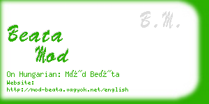 beata mod business card